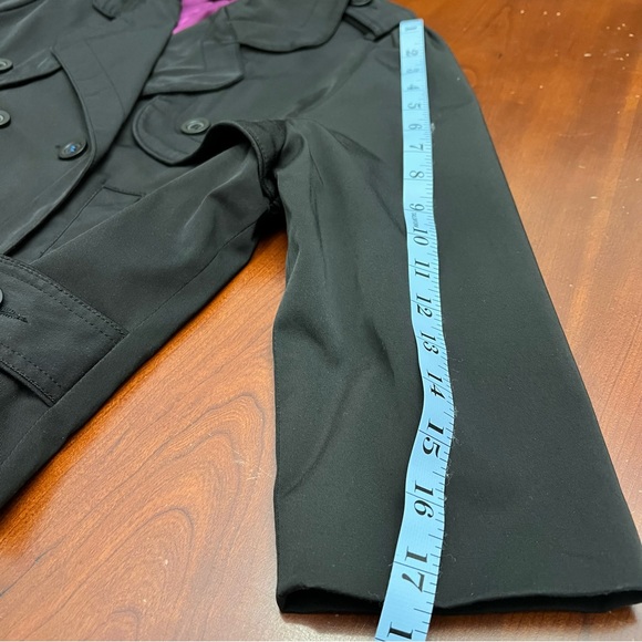 Vertigo Paris crop 3/4 sleeve trench short jacket coat shacket blazer black M - Picture 13 of 13
